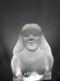 Art Glass Sculpture Deco Idol Sabino Woman Bare Lamp Nightlight Statuette