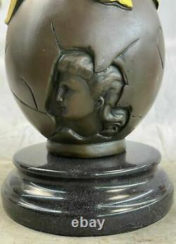 Artisan Detail Museum Quality Classic Art Deco Women Vase Sculpture Sale