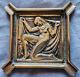 Ashtray Bronze Art Deco Decor Naked Woman Stylized With Veil & Necklace Of Pearls