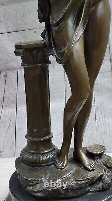 Attractive Aldo Vitaleh Women Chair Sculpture Art Deco Bronze Cast Statue Deco