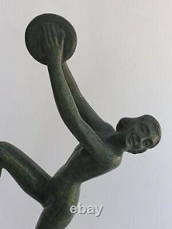 Authentic Old Sculpture Women Danceous Bronze Art Deco Liverier Fayral
