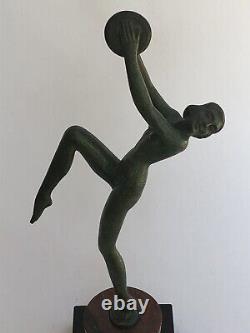Authentic Old Sculpture Women Danceous Bronze Art Deco Liverier Fayral