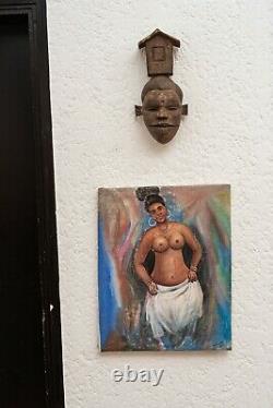 B187 Painting Beautiful African Woman Kadjovi Contemporary Art Art Deco
