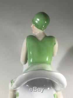 Baguier Subject Porcelain Polychrome Art Deco Woman Riding Pig Erotic