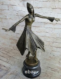 Ballerina Dancer Young Woman Bronze Trophy Statue Hand Figurine Art Deco Gift