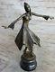 Ballerina Dancer Young Woman Bronze Trophy Statue Hand Figurine Art Deco Gift