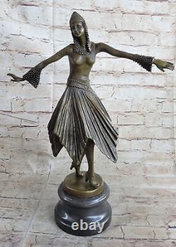 Ballerina Dancer Young Woman Bronze Trophy Statue Hand Figurine Art Deco Gift