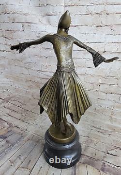 Ballerina Dancer Young Woman Bronze Trophy Statue Hand Figurine Art Deco Gift