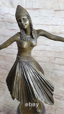 Ballerina Dancer Young Woman Bronze Trophy Statue Hand Figurine Art Deco Gift