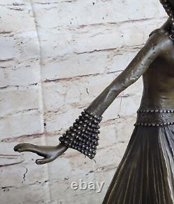 Ballerina Dancer Young Woman Bronze Trophy Statue Hand Figurine Art Deco Gift