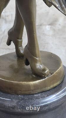 Ballerina Dancer Young Woman Bronze Trophy Statue Hand Figurine Art Deco Gift