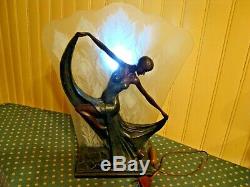 Beautiful And Great Ambient Lamp Art Deco Woman Dancing Very Deco