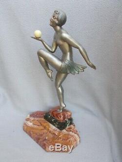 Beautiful Art Deco Sculpture Statue Woman Dancer Ballesté 1930 Statuette Regulates