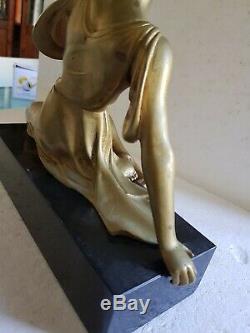 Beautiful Bronze Warranty Period In 1930 Art Deco Style Young Woman D Chiparus