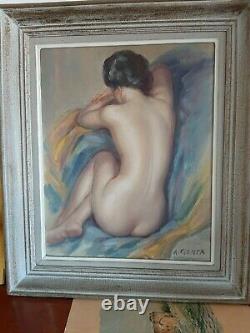 Beautiful Painting Young Woman Nue Signed Albert Genta