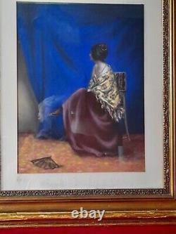 Beautiful Portrait Period Art Deco Representing An Andalusian / Spanish Woman Signed