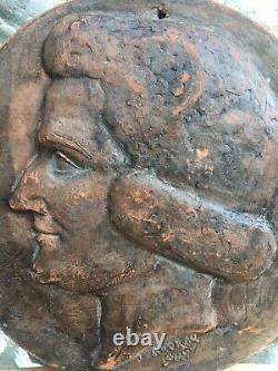 Beautiful Terracotta Joseph Andrau Sculpture Toulouse Portrait Woman Art Deco 1949