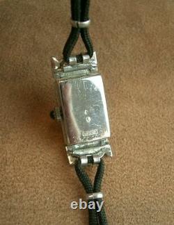 Beautiful Vintage Watch Femmme Art Deco Silver Massif Sertie De Pierres