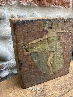 Beautiful Watercolor Painting of a 1940 Art Deco Dancing Woman - To Identify Wood