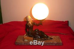 Bedside Lamp Regulates Marble Female Statue Art Deco No Preiss Chiparus Lorenzl