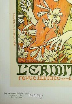 Berthon Belle Epoque, La Femme Aux Lily Original Lithograph Signed, 1899