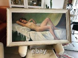 Big And Beautiful Portrait Picture Young Woman Nue Signed Tony Bell (naked Girl)