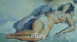 Big Picture Former Erotic Nude Portrait Cesar Vilot Art Deco Hst