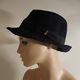 Black Blue Hat Borsalino 1857 Alessandria Italy Women's Men Art Deco N4669