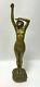 Bronze Art Deco Calendi For A Woman In Arms Dancer Leve 1900 H2135