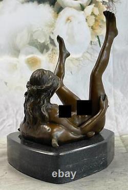 Bronze Art Deco Sculpture Nude Woman With / Marble Base- Signed Nino Oliviono