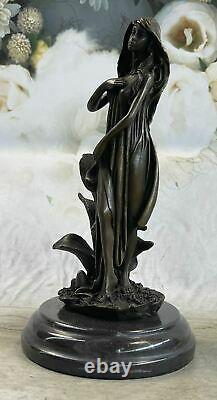 Bronze Art Deco The Wood Nymph Figure Mavchi Signed New Woman Nr
