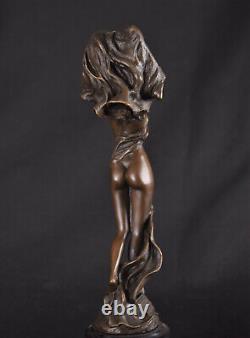Bronze Dancer With Scarf Woman Nude Art Deco Statue Of Scarf Dancer