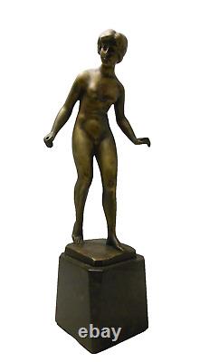 Bronze Hans Keck/Nude Woman Diana/Art Nouveau/Art Deco