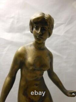 Bronze Hans Keck/Nude Woman Diana/Art Nouveau/Art Deco