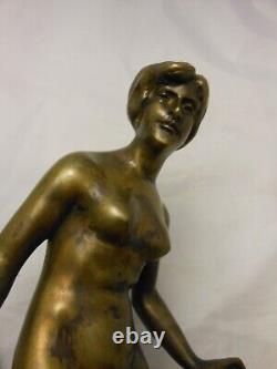 Bronze Hans Keck/Nude Woman Diana/Art Nouveau/Art Deco