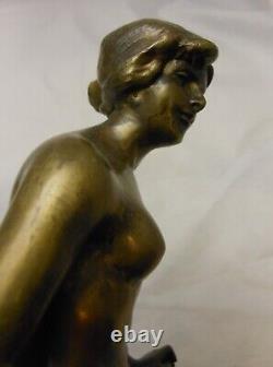 Bronze Hans Keck/Nude Woman Diana/Art Nouveau/Art Deco