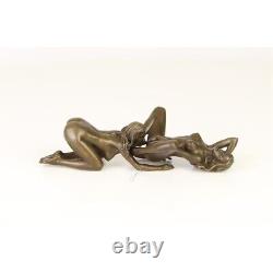 Bronze Modern Art Deco Statue Sculpture Erotic Nude Duo Woman Dskf-82