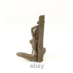 Bronze Modern Art Deco Statue Sculpture Erotic Nude Woman Attached Dsfa-37