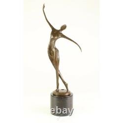 Bronze Modern Art Deco Statue Sculpture Woman Nude Dancer Abstract Fa-75