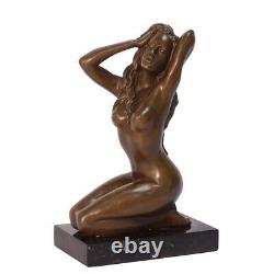 Bronze Modern Marble Art Deco Statue Sculpture Erotic Nude Woman Kf-55