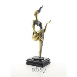 Bronze Modern Marble Art Deco Statue Sculpture Woman Dancer Abstract Be-1