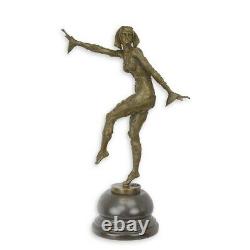 Bronze Modern Marble Art Deco Statue Sculpture Woman Dancer Sister Dc-31