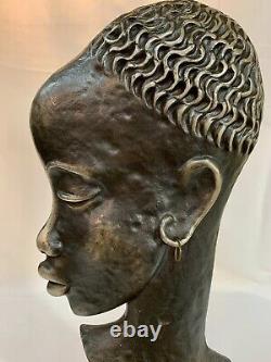 Bronze, Rule, Art Deco, Head African Woman Karl Style Haaguenauer
