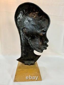 Bronze, Rule, Art Deco, Head African Woman Karl Style Haaguenauer