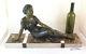Bronze Sculpture Ancient Art Deco Signed Uriano Ugo Cipriani Woman Bm4