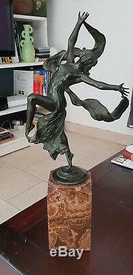 Bronze Sculpture Eugene Desire Piron 1875-1928 Woman Modern Art Deco Jugenstil