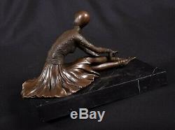Bronze Sculpture Figurine Dancer Ballerina Woman Tanara Art Deco
