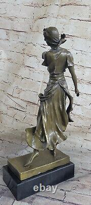 Bronze Sculpture Statue Vienna Austria Art Deco Main Wall Joint Young Woman
