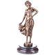 Bronze Sculpture Of A Woman In Art Deco Antique Style Signed