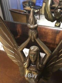 Bronze Statue Winged Woman Art Deco Year 20/30 Size 30 X 18 CM Off Base